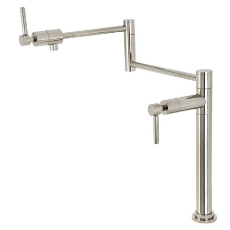Kingston Brass Deck Mount Pot Filler, Polished Nickel KS4706DL